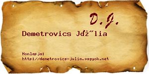 Demetrovics Júlia névjegykártya