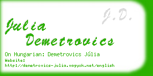 julia demetrovics business card