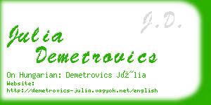 julia demetrovics business card